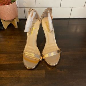 LuLus Rose Gold Heels Size 37.5